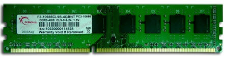 G.Skill 4 GB DDR3-RAM - 1333MHz - (F3-10600CL9S-4GBNT) G.Skill Kit CL9