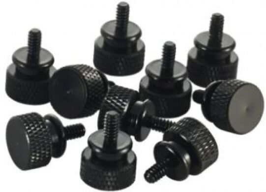 Cablemod Rändelschrauben Thumbscrews Aluminium UNC 6-32 Schwarz - 10 Stk.