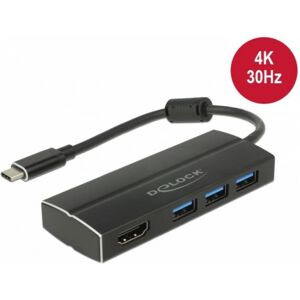 DeLock 63931 - USB 3.1 Gen 1 Adapter USB Type-C zu 3 x USB 3.0 Typ-A Hub + 1 x HDMI (DP Alt Mode) 4K 30 Hz