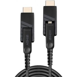 Lindy 38323 - Fibre Optic Hybrid Micro-HDMI 18G Kabel mit abnehmbaren HDMI- & DVI-Steckern - 40m