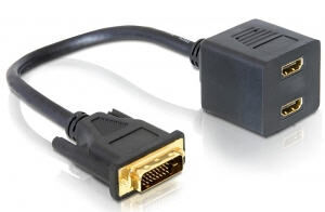 DeLock 65069 - Adapter DVI 25 Stecker zu 2x HDMI Buchse