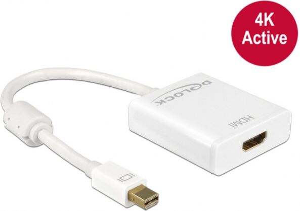 DeLock 62612 - Adapter mini Displayport 1.2 Stecker > HDMI Buchse 4K Aktiv - Weiss