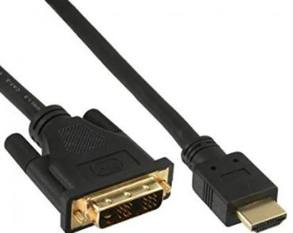 InLine 17663P - HDMI-DVI Kabel, vergoldete Kontakte, HDMI Stecker auf DVI 18+1 Stecker, 3m