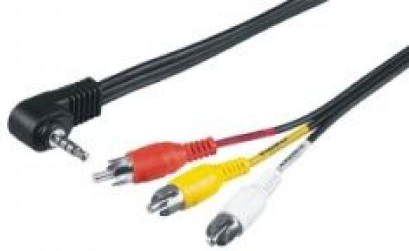 M-Cab Mcab 7200117 - 3,5mm 90 Grad gewinkelt Cinch Adapterkabel - 3x RCA - St/St - 1.5m