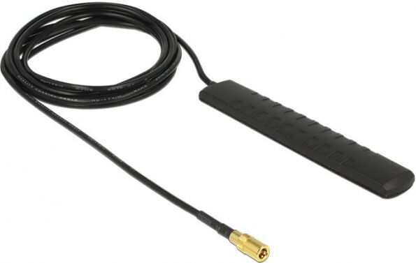 Delock 89497 - DAB+ DVB-T2 Antenne SMB Stecker 20 dBi aktiv omnidirektional schwarz Klebemontage