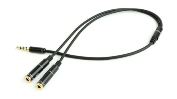Gembird CCA-417M - Audio-Kabel 3.5mm Klinke Male auf 2 x Klinke Female - 0.2m