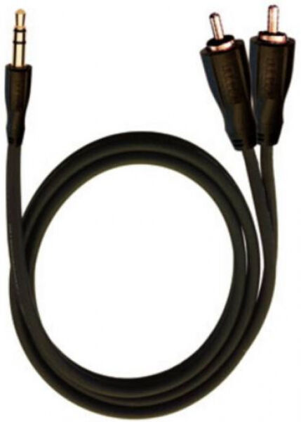 Oehlbach Audiokabel - 2x Cinch-Stecker - 1x Klinkenstecker 3.5 mm - 0.75m