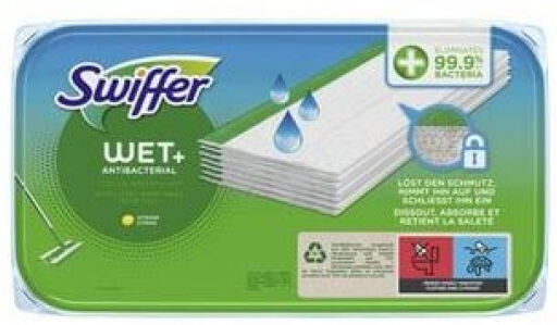 Swiffer Wet Wischtücher Antibakteriell / Nachfüllpackung - 10er Pack