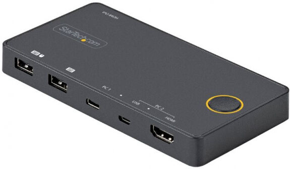 StarTech.com Startech SV221HUC4K - 2 Port Hybrid KVM Switch HDMI + USB-A & USB-C - 4K 60Hz HDMI 2.0