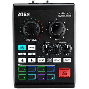 Aten UC8000 - Podcast AI Audio Mixer MicLIVE 6-CH