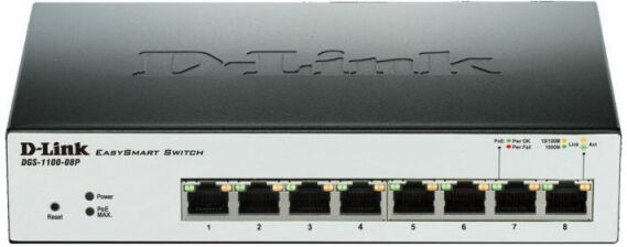 D-Link DGS-1100-08P - Easysmart Gigabit Switch Layer2 PoE - 8-Port