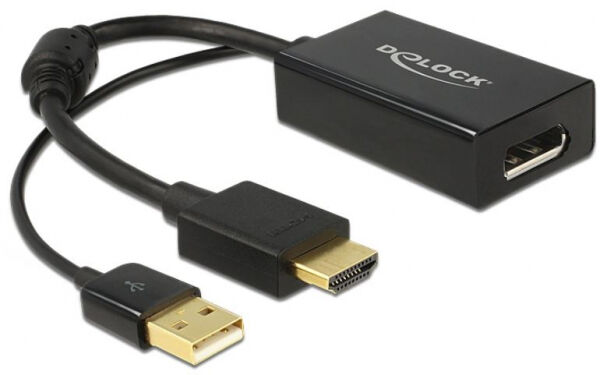 DeLock 62667 - Adapter HDMI-A Stecker > Displayport 1.2 Buchse schwarz