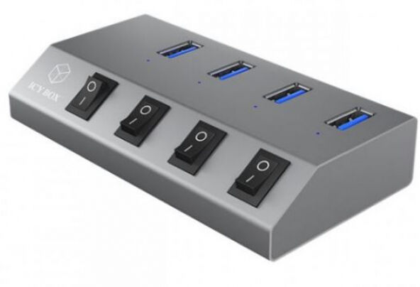 Icy Box IB-HUB1405 - 4 Port USB 3.0 Hub und Ladegerät