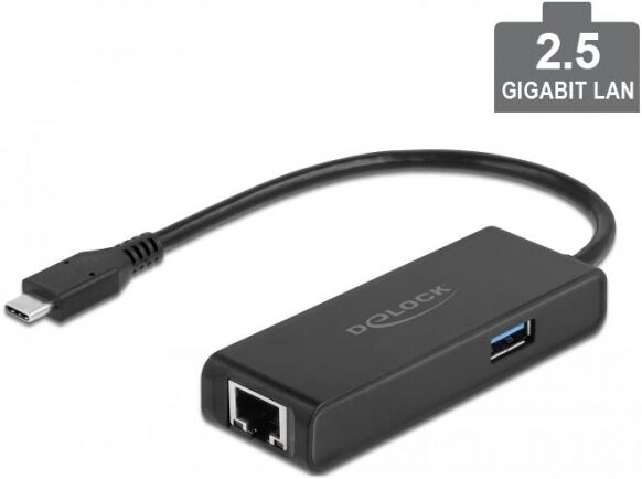 DeLock 63826 - USB Type-C Adapter zu 2,5 Gigabit LAN mit USB Typ-A