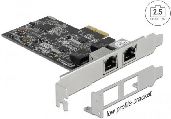 DeLock 89530 - PCI Express x2 Karte auf 2 x RJ45 2,5 Gigabit LAN RTL8125