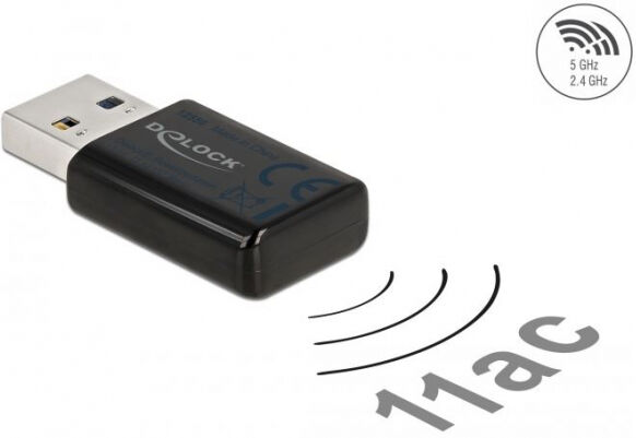 DeLock 12550 - USB 3.0 Dualband WLAN ac/a/b/g/n Micro Stick 867 + 300 Mbps