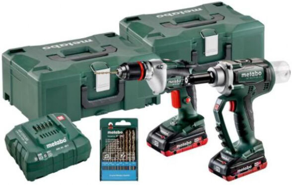 Metabo NP 18 LTX BL 5.0 + BE 18 LTX 6 Kit - Akku-Maschinen Set - Blindnietpistole und Bohrmaschine