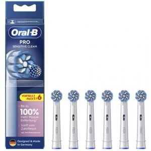 Oral-B Zahnbürstenkopf Sensitive Clean 6 Stück, Weiss