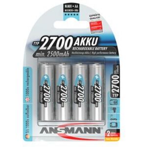 1x4 Ansmann Akku 2700 Mignon AA 2500 mAh