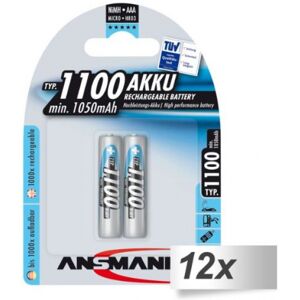 Ansmann NiMH Akku 1100 Micro AAA 1050 mAh - 12x2er Pack