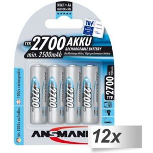 Ansmann Akku 2700 Mignon AA 2500 mAh - 12x4er Pack