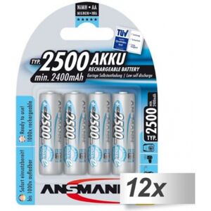 Ansmann maxE NiMH Akku 2500 Mignon AA 2400 mAh - 12x4er Pack