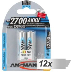 Ansmann Akku 2700 Mignon AA 2500 mAh - 12x2er Set