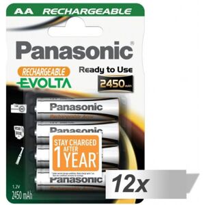 Panasonic Akku NiMH Mignon AA 2450 mAh Rechargeable Evolta - 12x4er