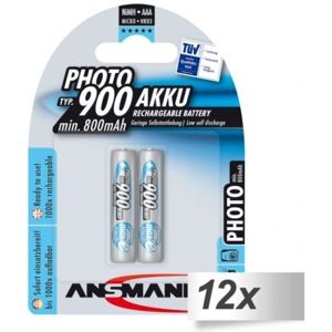 Ansmann maxE NiMH Akku 900 Micro AAA 800 mAh PHOTO - 12x2er