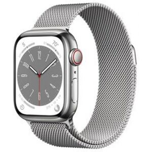 Apple Watch Series 8 LTE 41mm Edelstahl Silber Milanaise Silber