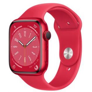 Apple Watch S8 Alu 45mm RD MNP43FD/A (Product Red) / rot, 45 mm, Sportarmband, Aluminium-Gehäuse