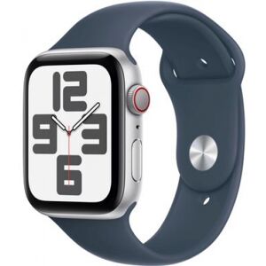 Apple Watch SE (2023) (silber/blau, 44 mm, Sportarmband, Aluminium, Cellular)