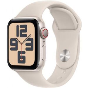 Apple Watch SE (2023) (silber/hellbeige, 40 mm, Sportarmband, Aluminium, Cellular)