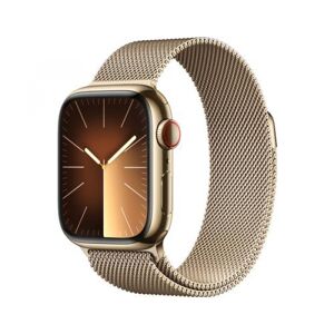 Apple Watch Series 9 (gold/gold, Edelstahl, 41 mm, Milanaise Armband, Cellular)