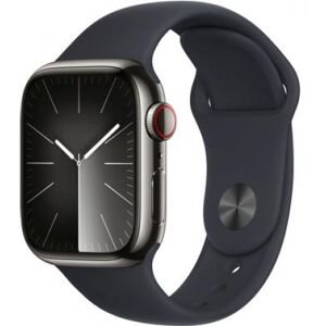 Apple Watch Series 9 (graphit/dunkelblau, Edelstahl, 41 mm, Sportarmband, Cellular)