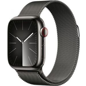 Apple Watch Series 9 (graphit/graphit, Edelstahl, 41 mm, Milanaise Armband, Cellular)