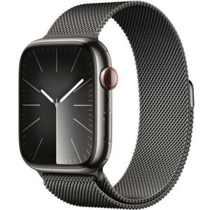 Apple Watch Series 9 (graphit/graphit, Edelstahl, 45 mm, Milanaise Armbamd, Cellular)