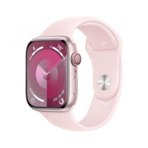 Apple Watch Series 9 (rosa/rosé, Aluminium, 45 mm, Sportarmband, Cellular)