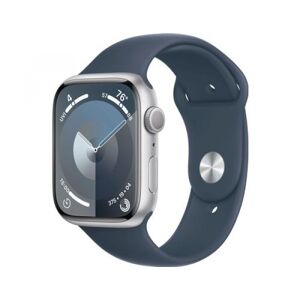 Apple Watch Series 9 (silber/blau, Aluminium, 45 mm, Sportarmband)