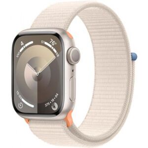 Apple Watch Series 9 (silber/hellbeige, Aluminium, 41 mm, Sport Loop)