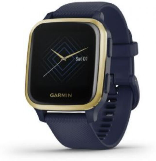 Garmin venu SQ Music - Sportuhr - Dunkelblau/Weissgold