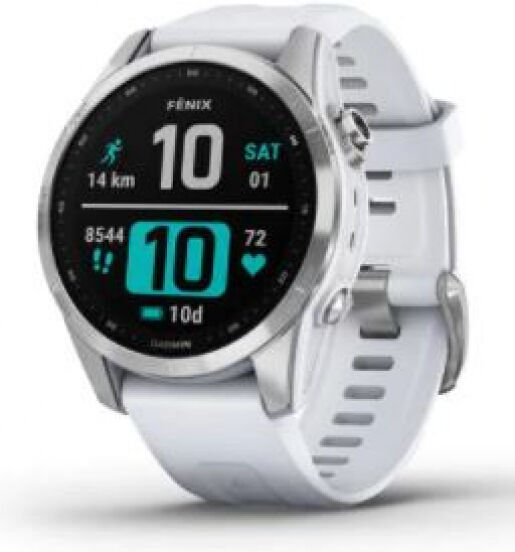 Garmin fenix 7S - Sportuhr / 20mm - stainless steel / whitestone Band