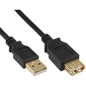 InLine 34610S - USB 2.0 Verlängerung, Stecker / Buchse, Typ A, schwarz, Kontakte gold, 1m