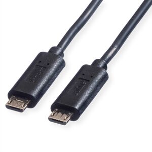 Roline USB 2.0 Ladekabel 0,3m, Micro B ST/ST, schwarz