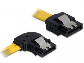 DeLock 82492 - Kabel SATA2 30cm links/gerade Metall gelb