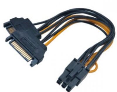 Akasa 2x 15-Pin-SATA auf 1x 6-Pin-PCIe Adapter