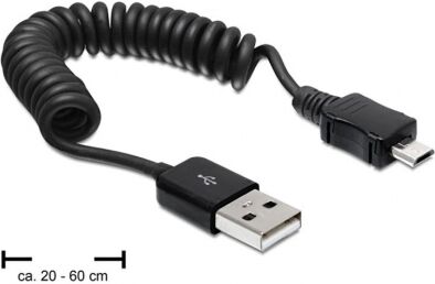 DeLock 83162 - Kabel USB 2.0-A Stecker > USB micro-B Stecker Spiralkabel