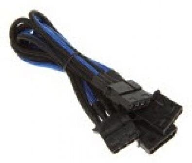 BitFenix Molex zu 3x Molex Adapter 55 cm - sleeved schw./blau/schw.