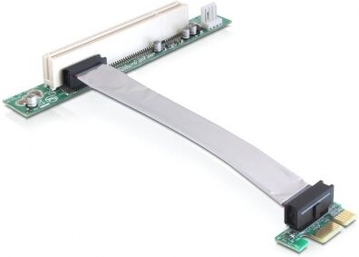 DeLock 41857 - Riser Karte PCI Express x1 > PCI 32Bit 5 V mit flexiblem Kabel 13 cm links gerichtet