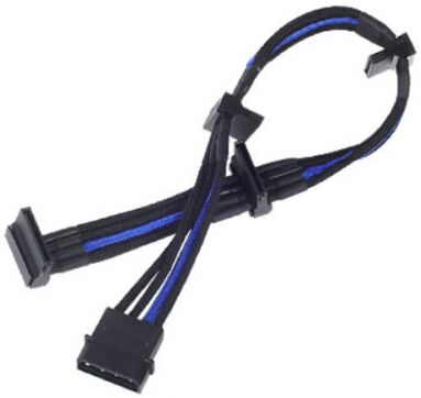 Silverstone ssT-PP07-BTSBA - 1 x 4pin to 4 x SATA connectors - Black/Blue